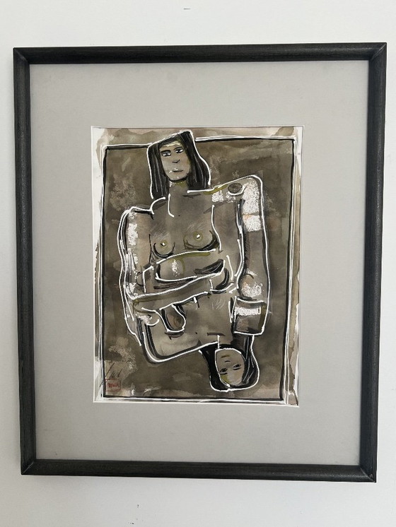Image 1 of Marcos Loayza – Sans titre | Technique mixte sur papier | 31 × 26 cm