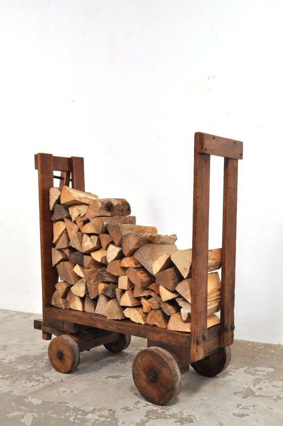 Image 1 of Antieke eiken transportkar eind 19de eeuw