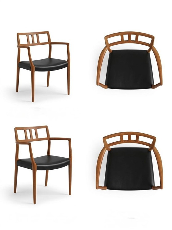 Image 1 of Comedor de Diseño  Danés: 5 sillas J.L. Møller (Niels Otto Møller) + mesa de Teca