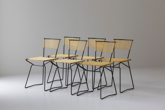 Image 1 of Satz von 6 „Spaghetti“-Esszimmerstühlen, Frankreich, 1960er Jahre.