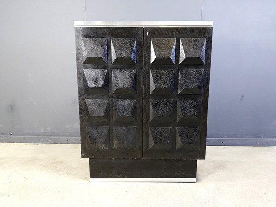 Image 1 of Mobile bar brutalista nero d'epoca, 1970