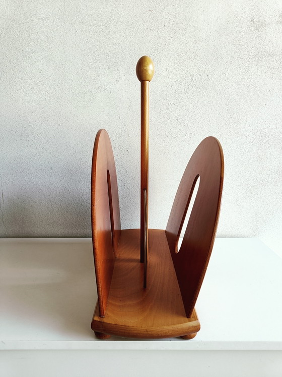 Image 1 of Revistero Valsecchi "Scoop" – Madera de haya con acabado cerezo – Diseño italiano