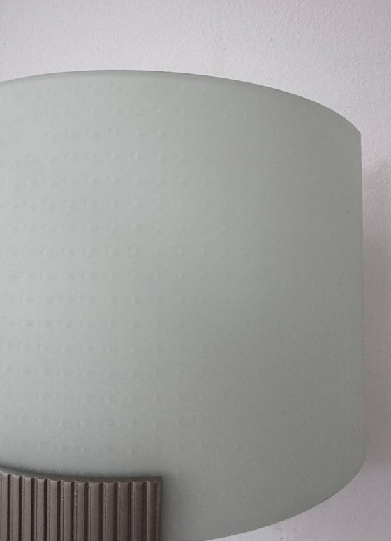 Image 1 of Coppia di applique vintage, metallo e vetro smerigliato, Francia, 1970