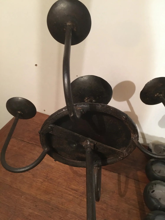Candelabro 5 candele in ferro battuto – Portacandele, Vintage (photo 8 of 12)