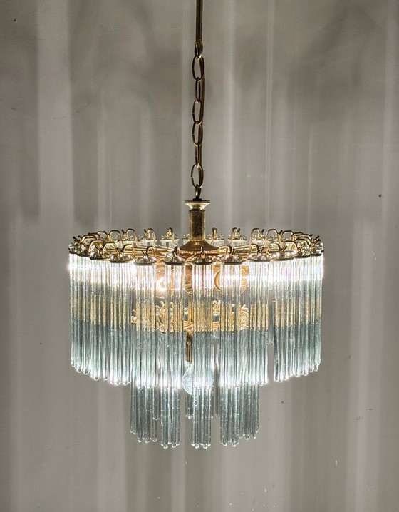 Image 1 of Mid-century chandelier/ceiling lamp by Gaetano Sciolari, Murano, Italy, 1970s.