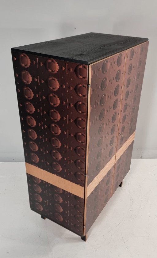 Vintage kledingkast in essenhout, jaren 70