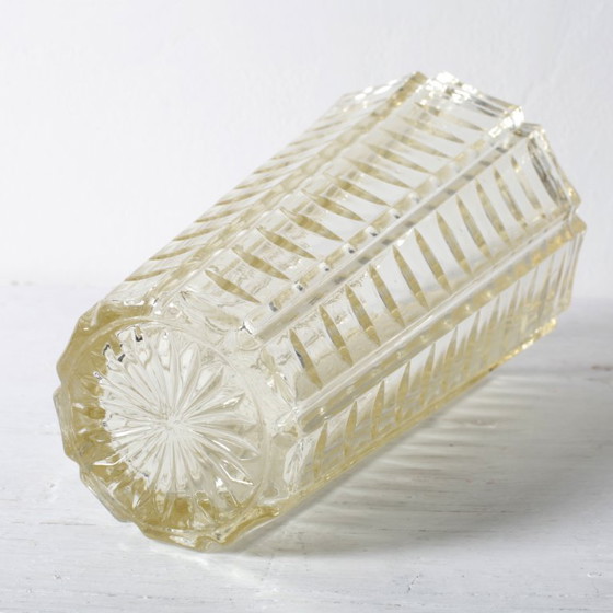 Image 1 of Vase à fleurs en verre jaune pâle, style milieu du siècle / Fidenza / Italie / années 1950