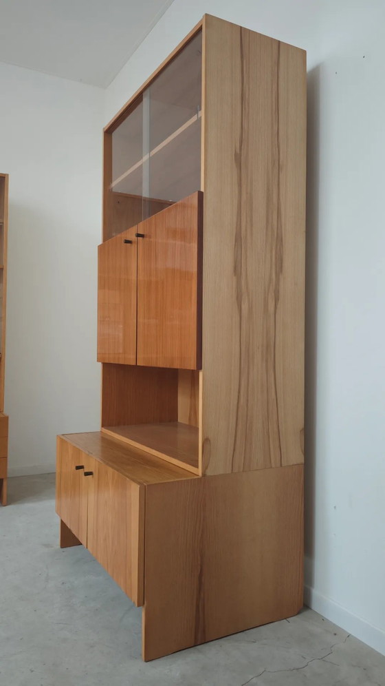 Buffet / Bibliothek OP-010 Drevotex Zamberk aus der Tschechoslowakei 1977 – Aufbewahrungsschrank, Wood, Glass (photo 4 of 19)