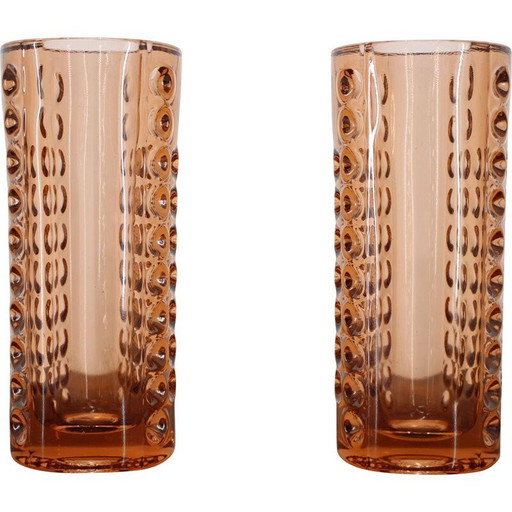 Paire de vases en verre vintage de Rudolf Jurnikl, Tchécoslovaquie 1962