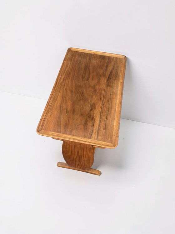 Image 1 of Vintage side table with teak top and magazine rack