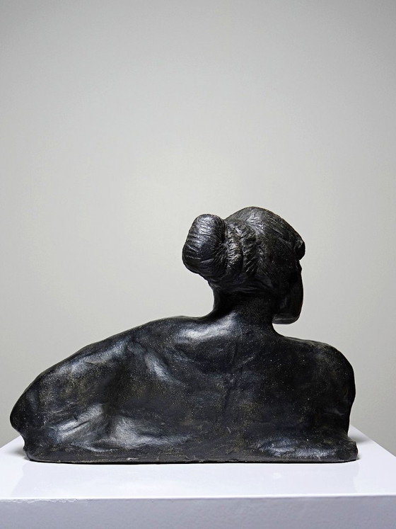 Image 1 of Buste de femme céramique XXe artisanat d'art à identifier