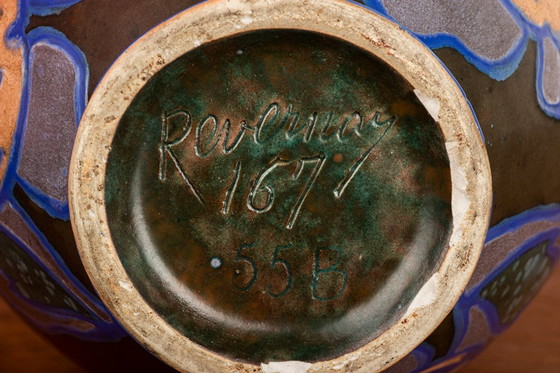 Image 1 of Vaso in ceramica multicolore, periodo Art-Nouveau, manifattura Revernay, 1910 circa.