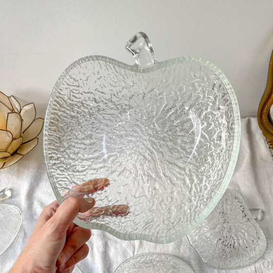 Set Dessert Vintage en Verre Pomme – 1 Grand Bol + 5 Petits Bols – Glass, Retro (photo 6 of 11)
