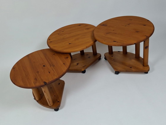 Image 1 of Set Van 3 Vintage Bijzettafels, in de Stijl van Rainer Daumiller