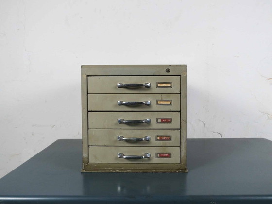 Image 1 of Set di 3 moduli organizer per cassettiera in metallo vintage