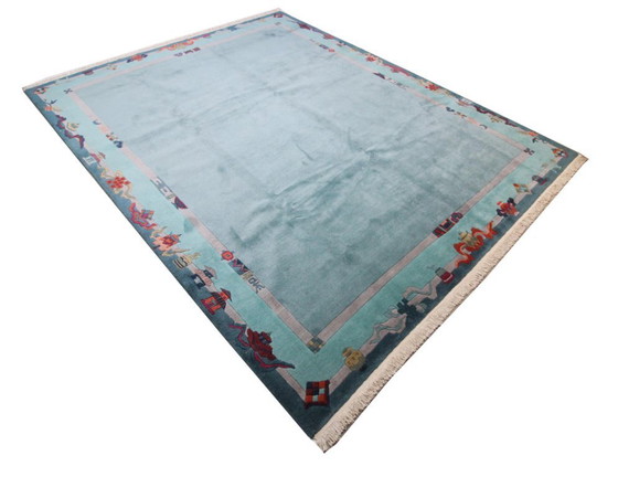 Image 1 of Origineel modern design wollen tapijt uit de Schotse Hooglanden, Nepal, 386 x 299 cm