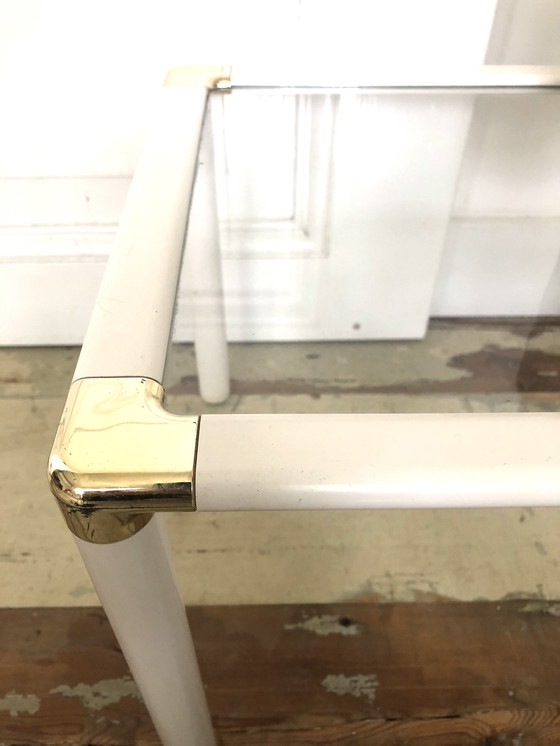 Image 1 of Post modern side table/plant table white plastic