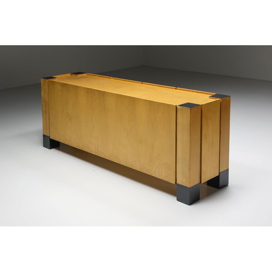 Image 1 of Vintage black painted wood sideboard by Renato Toso and Robertà Pamio, Italy 1920