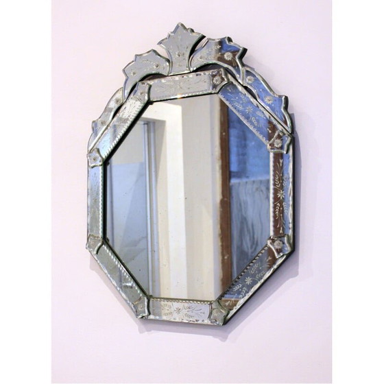 Image 1 of Vintage octagonal Venetian mirror