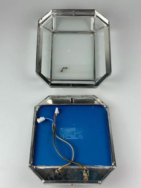 Image 1 of 60's 70's Applique murale verre & métal Vintage Space Age Design