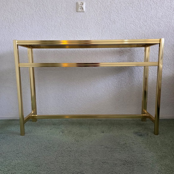 Table console Vintage Hollywood Regency, Tables d'appoint, Métal, Doré (photo 11 sur 11)