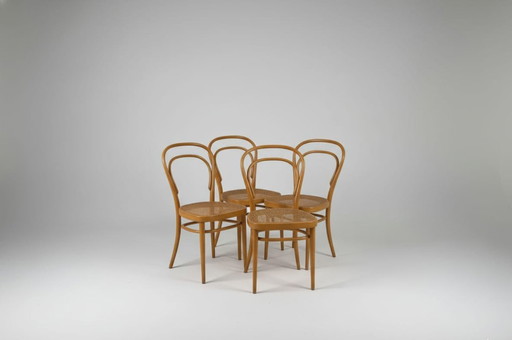 Set of 4 Thonet 214 Chairs (Vintage 1974) - 3 Cane Seats to Restoration