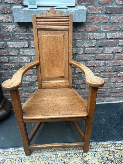 Antique solid oak arm(monastery)chair