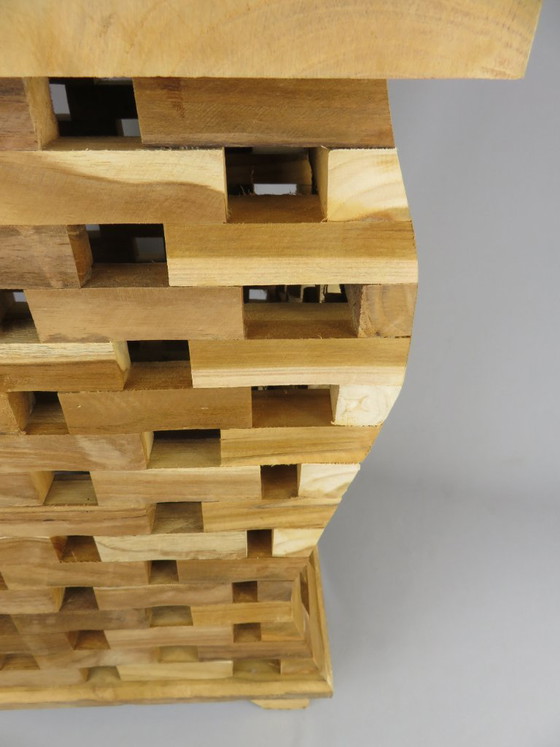 Image 1 of Sgabello/tavolino in teak realizzato a mano