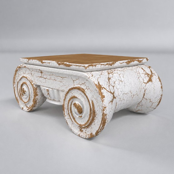 RH Distressed Ionic Capital Mesa de centro, Restoration Hardware, Mesas de centro, Madera, Blanco (foto 13 de 15)