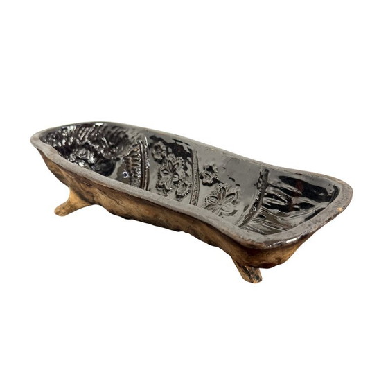 Moule à gâteau bébé et pâté en terre cuite antique français, Bols, Céramique, Noir (photo 2 sur 7)