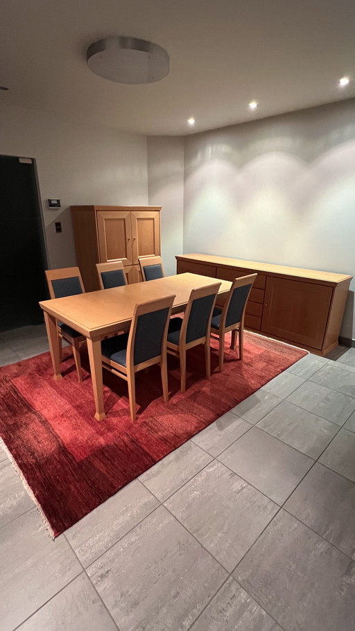 Hulsta table and 6 dining chairs