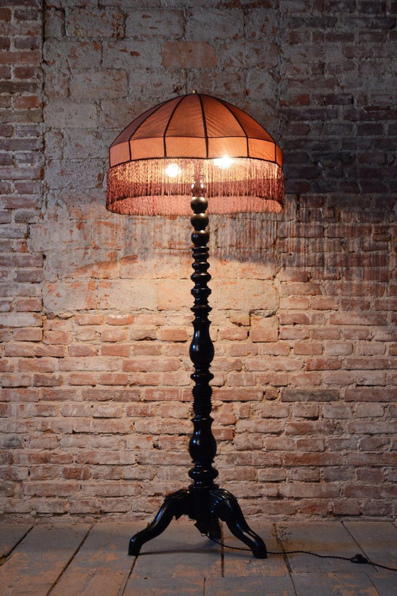 Lámpara de pie Art Déco restaurada, Haya, Nueva electrificación, Checa, años 1910, Lámparas de pie, Textil (foto 5 de 11)