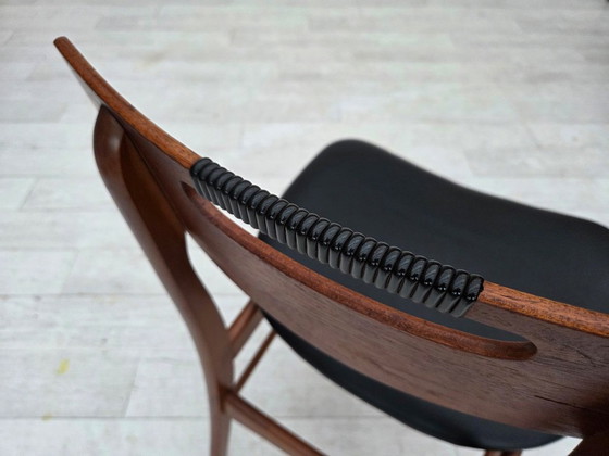 Image 1 of Set di 4 sedie da pranzo rivestite, design danese, anni '60.