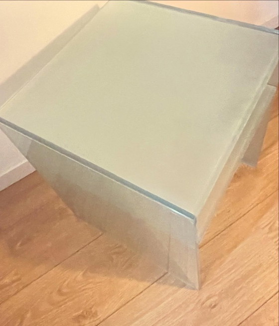 Image 1 of Frosted glass corner table