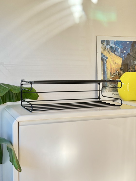 Image 1 of IKEA Frän Vintage Rack - Black Metal, Sleek Design 1980s