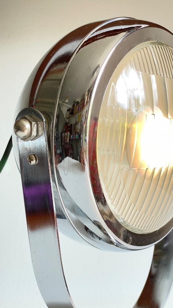 Image 1 of LAMPE Phare METAL Chromé Années 90