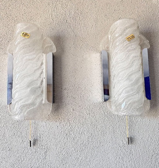 Vintage paar Murano muurlampen