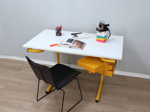 Rare Joe Colombo Yellow Writing Desk BIEFFEPLAST 1960s