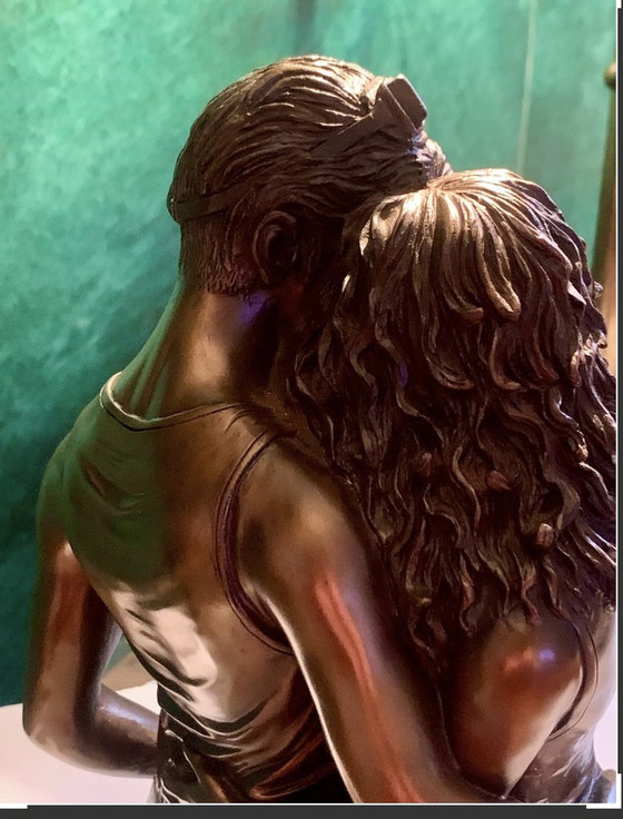 Bildhauerei Oliver Tupton – „Amants passionnés“ – Signierte Kaltgussbronze-Figur – 21 cm / 1,62 kg – Metal (photo 24 of 24)