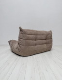 Original Ligne Roset Togo 2-Seater Sofa by Michel Ducaroy, Taupe Alcantara, 1995