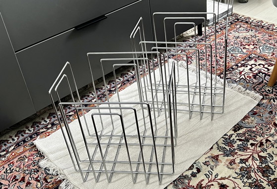 Image 1 of TMP Willi Gläser Newspaper Rack Chrome 1980s Space Age Paper Collector