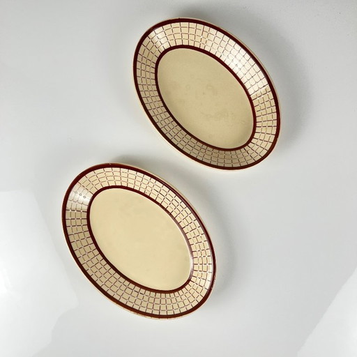 Longchamp "Colmar" model tray duo, geometric pattern 1930