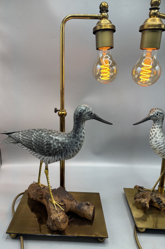 Image 1 of Hollywood-Regency-Vogel-Tischlampen