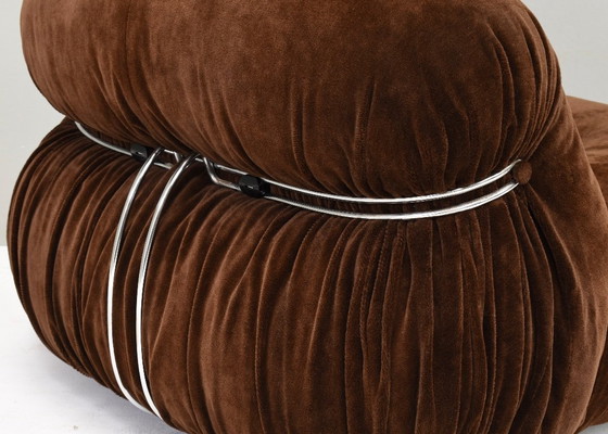 Image 1 of Silla Soriana en mohair marrón chocolate original de Tobia Scarpa para Cassina, Italia, circa 1960