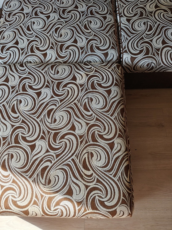 Image 1 of Vintage 70's space age design element sofa brown/cream