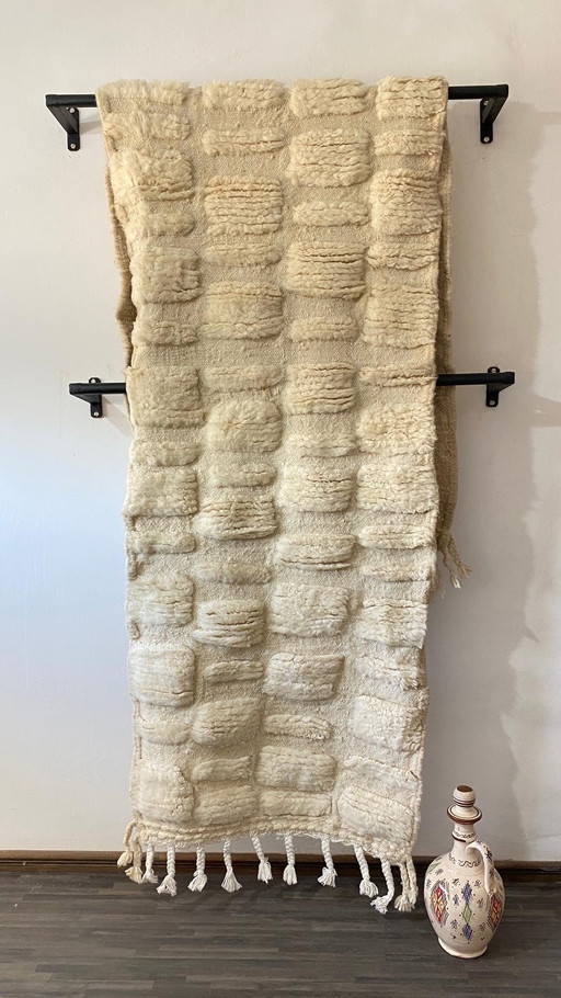 Luxuriöser handgeknüpfter Berberteppich – Authentische Atlaswolle – 300 x 70 cm