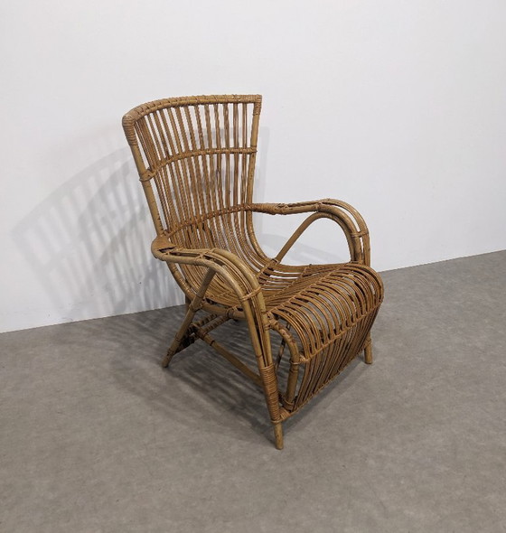 Image 1 of Vintage rattan armchair 70's