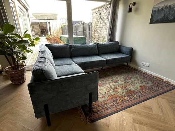 Image 1 of XOOON Modena Ecksofa | Karese-Stoff Blau | Designerfüße