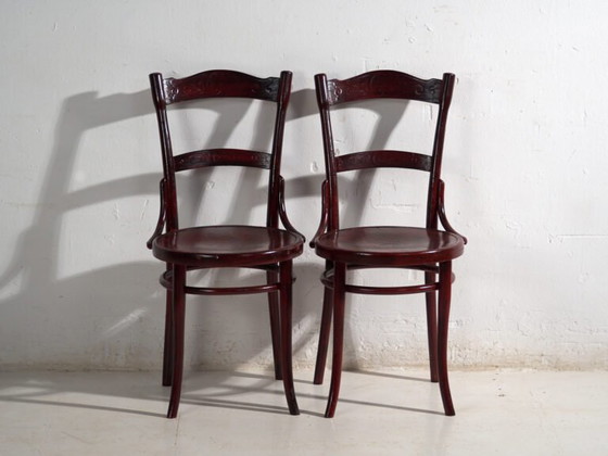 Antique set of 4 bentwood Thonet chairs – Central Europe, circa 1900 – Dining chairs, Metal (photo 23 of 40)