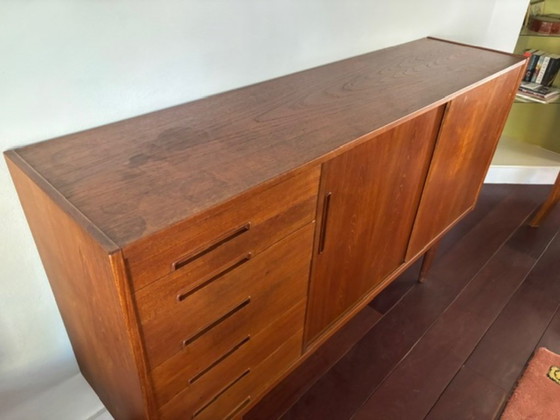 Danish Vintage Chest of Drawers with Sliding Doors – Sideboard, Wood (photo 4 of 6)